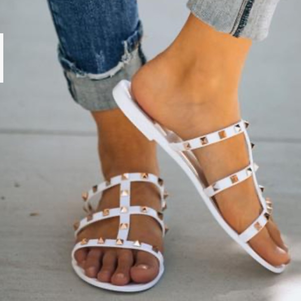 Designer inspired Studded jelly sandals